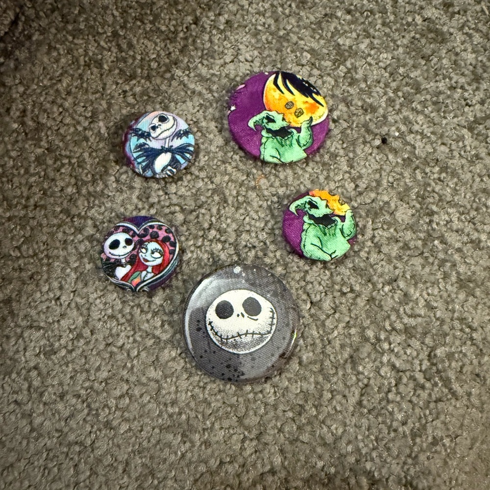 Set of 5 Nightmare Before Christmas Fabric Magnets